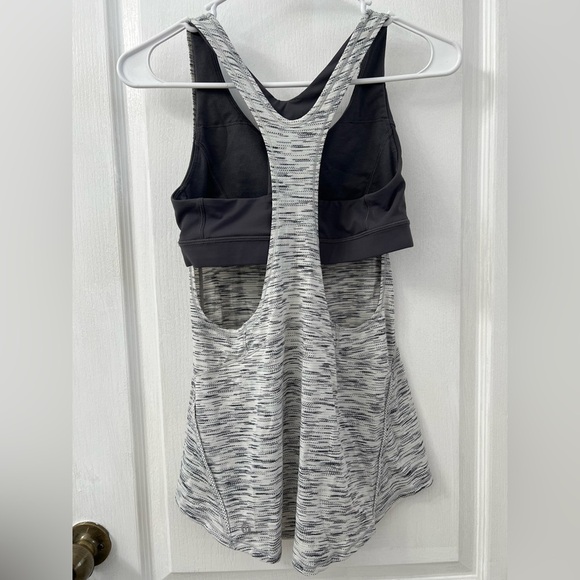 Lululemon On Track Tank 2 In 1 Gray Tiger Space Dye (Size 6) - Picture 7 of 11